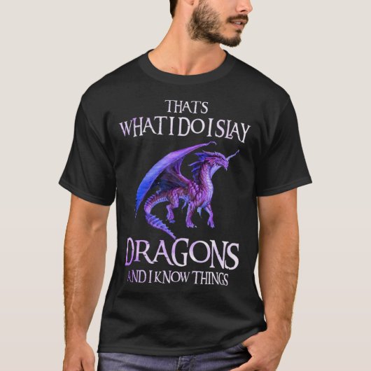 ドラゴンスレイヤドラゴン男の女の子 Tシャツ (正面)