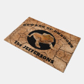 「ドラゴンズに気をつけなさい」とひげ竜 ドアマット (アングル)