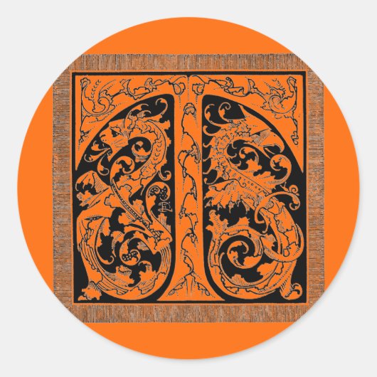 ドラゴンズのステッカー付き手紙T ラウンドシール (正面)