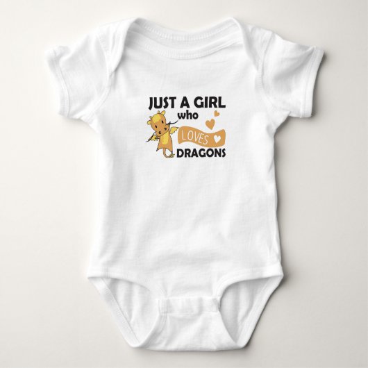 ドラゴンズを愛する女の子ファンタジー・ドラゴン ベビーボディスーツ (正面)