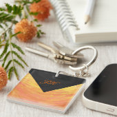 ドラゴンズアイオレンジとブラックモノグラム キーホルダー (正面右)