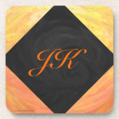 ドラゴンズアイオレンジとブラックモノグラム コースター (正面)