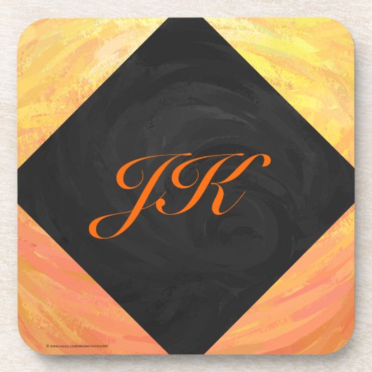 ドラゴンズアイオレンジとブラックモノグラム コースター (正面)