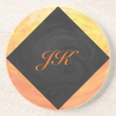 ドラゴンズアイオレンジとブラックモノグラム コースター (正面)