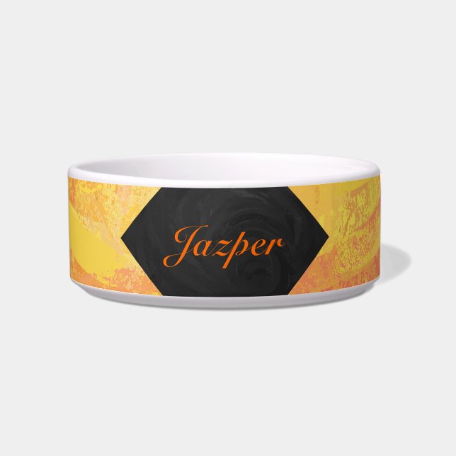 ドラゴンズアイオレンジとブラックモノグラム ボウル (正面)