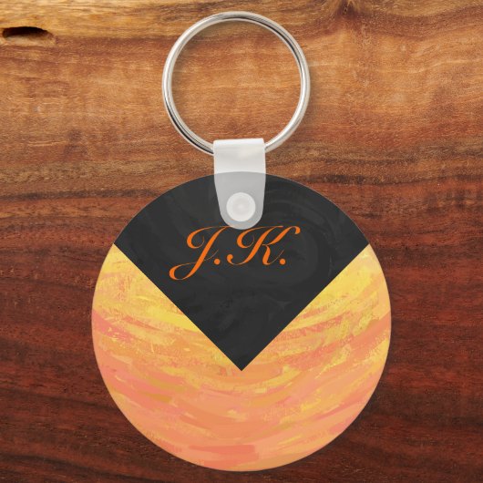 ドラゴンズアイ オレンジとブラックのモノグラム キーホルダー (正面)