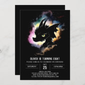 ドラゴンズウォーターカラードリーミー誕生日 招待状 (正面/裏面)