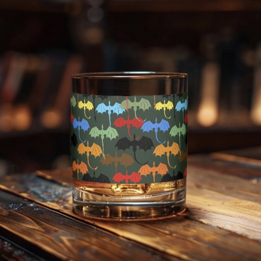 ドラゴンズグリーン飛行ファンタジー ウイスキーグラス
