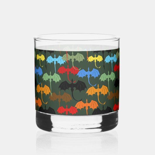 ドラゴンズグリーン飛行ファンタジー ウイスキーグラス (裏面)