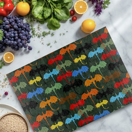 ドラゴンズグリーン飛行ファンタジー カッティングボード