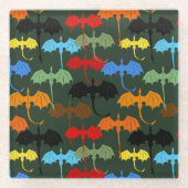 ドラゴンズグリーン飛行ファンタジー ガラスコースター (正面)