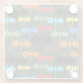 ドラゴンズグリーン飛行ファンタジー ガラスコースター (裏面)