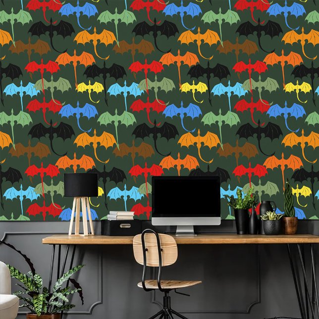 ドラゴンズグリーン飛行ファンタジー 壁紙 (クリエイターアップロード済み)