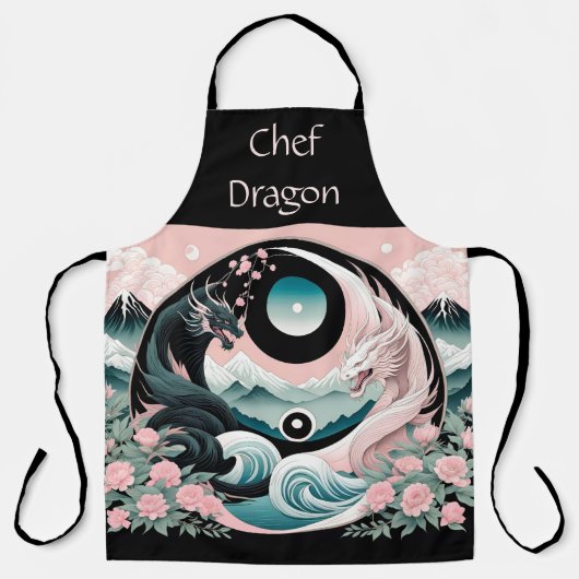 ドラゴンズフローラマウンテンピンクセージティール(緑がかった色) エプロン (正面)