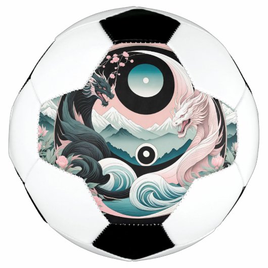 ドラゴンズフローラマウンテンピンクセージティール(緑がかった色) サッカーボール (正面)