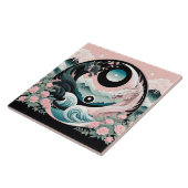 ドラゴンズフローラマウンテンピンクセージティール(緑がかった色) タイル (側面)