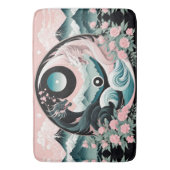 ドラゴンズフローラマウンテンピンクセージティール(緑がかった色) バスマット (正面縦)