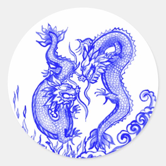 ドラゴンズブルー白水火アジア ラウンドシール (正面)