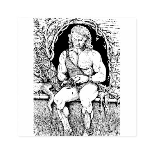 ドラゴンズホアード，戦士，金ゴールドのバッグ，洞窟，レイア ラバースタンプ (インプリント)