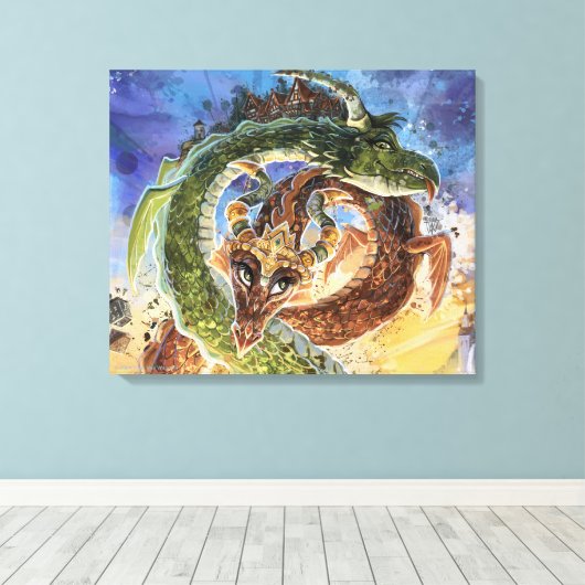 ドラゴンズライジングアート キャンバスプリント (インサイチュ (ウッドフロア))