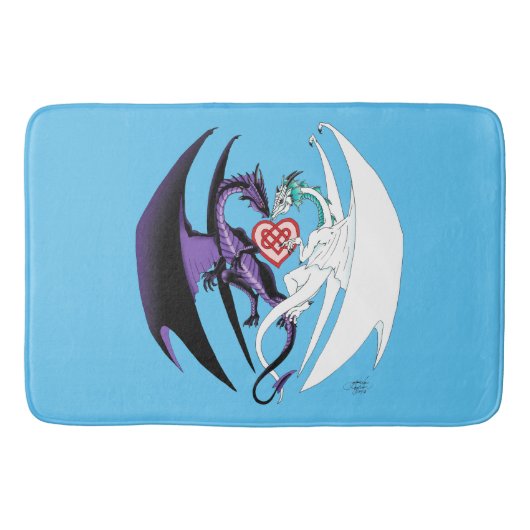 ドラゴンズラブハートブルー バスマット (正面)