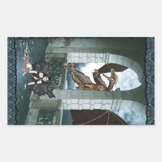 ドラゴンズレイア 長方形シール (正面)