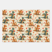 ドラゴンズ保持ハートバレンタインデー ラッピングペーパーシート (正面3)