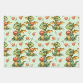 ドラゴンズ保持ハートバレンタインデー ラッピングペーパーシート (正面2)