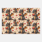 ドラゴンズ保持ハートバレンタインデー ラッピングペーパーシート (正面)