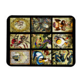 ドラゴンズ処女騎士ファンタジー童話アート マグネット (横)