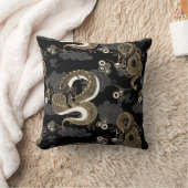 ドラゴンズ日本のパターン黒と金ゴールド クッション (ブランケット)