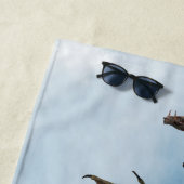 ドラゴンズ飛んでいるワイバーンファンタジーパーソナライズされた ビーチタオル (インサイチュ)