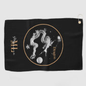 ドラゴンズ・アンド・クリスタル・ドラゴンのモノグラムの伝承/ドラゴン ゴルフタオル (横)