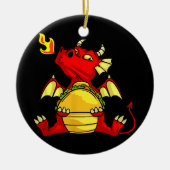 ドラゴンズ・タコス女性男性子供メキシコ愛 セラミックオーナメント (正面)
