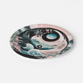 ドラゴンズ フローラル マウンテン ピンク セージ テアル ペーパープレート (アングル)