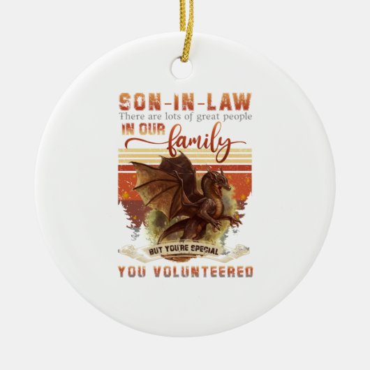 ドラゴンソン法廷人が多素晴らしい セラミックオーナメント (正面)