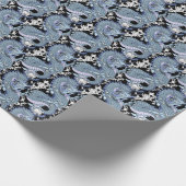 ドラゴンタトゥーのアートを紫と青で ラッピングペーパー (角)