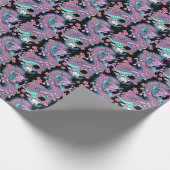 ドラゴンタトゥーのアートを紫と青で ラッピングペーパー (角)