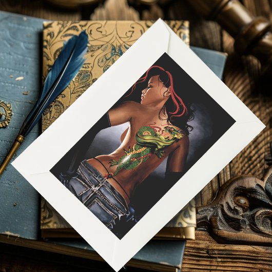 ドラゴンタトゥーウーマン 長方形シール