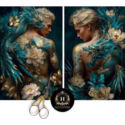 ドラゴンタトゥーファンタジーデコペティッシュペーパー 薄葉紙