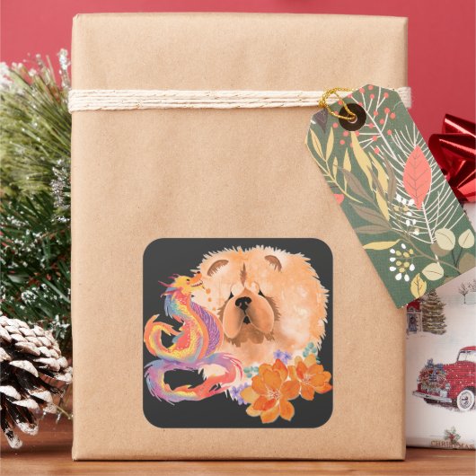 ドラゴンタレスチャウ辰年 スクエアシール (クリスマス)