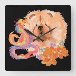 ドラゴンタレスチャウ辰年 スクエア壁時計