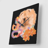 ドラゴンタレスチャウ辰年 スクエア壁時計 (傾斜)