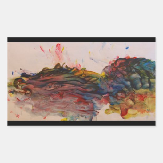 ドラゴンタートルステッカー 長方形シール (正面)