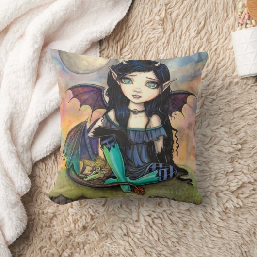 ドラゴンチャイルドカゲビッグアイフェアリーとドラゴン クッション (ブランケット)
