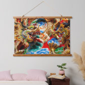 ドラゴンテンプルタペストリー 吊り下げ型タペストリー (寝室)