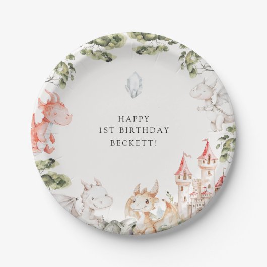 ドラゴンテーマバースデーパーティー ペーパープレート (正面)