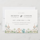 ドラゴンテーマ合同誕生日パーティーの招待状 招待状 (正面)