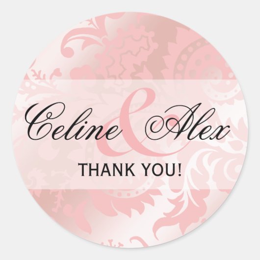 ドラゴンテールペイズリーメタリックの好意 |ピンク ラウンドシール (正面)