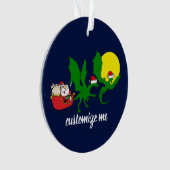 ドラゴントナデアサンタ飛んでいるスレイクリスマス オーナメント (正面)